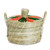 Natural fiber tortilla warmer, 'Taco Delight' - Handwoven Natural Fiber Tortilla Warmer with Embroidered Lid