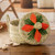 Natural fiber tortilla warmer, 'Taco Delight' - Handwoven Natural Fiber Tortilla Warmer with Embroidered Lid