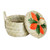 Natural fiber tortilla warmer, 'Taco Delight' - Handwoven Natural Fiber Tortilla Warmer with Embroidered Lid