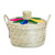 Natural fiber tortilla warmer, 'Taco Night' - Hand-Loomed Embroidered Natural Fiber Tortilla Warmer