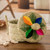 Natural fiber tortilla warmer, 'Taco Night' - Hand-Loomed Embroidered Natural Fiber Tortilla Warmer