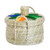 Natural fiber tortilla warmer, 'Taco Night' - Hand-Loomed Embroidered Natural Fiber Tortilla Warmer