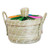 Natural fiber tortilla warmer, 'Taco Night' - Hand-Loomed Embroidered Natural Fiber Tortilla Warmer