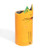 Ceramic pen holder, 'Petite Yellow Feline Organizer' - Hand-Painted Ceramic and Utensil Pen Holder with Cat Motif