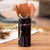 Ceramic pen holder, 'Black Feline Organizer' - Ceramic Cat Utensil Pen Holder and Decorative Vase in Black (image 2j) thumbail