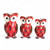Ceramic figurines, 'United Tecolote Family' (set of 3) - 3 Owl-Shaped Red Ceramic Figurines Hand-Painted in Guatemala