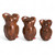 Ceramic figurines, 'United Tecolote Family' (set of 3) - 3 Owl-Shaped Red Ceramic Figurines Hand-Painted in Guatemala