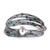 Onyx and Glass Bead Wrap Pulsera - Onyx y pulsera con cuentas de vidrio hecha a mano en Guatemala