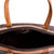Leather-accented handle bag, 'Cheeky Waves' - Chevron-Patterned Cotton Handle Bag in Brown and White Hues