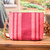 Leather-accented cotton sling bag, 'Dream in Pink' - Guatemalan-Made Striped Pink Leather and Cotton Sling Bag