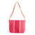 Leather-accented cotton sling bag, 'Dream in Pink' - Guatemalan-Made Striped Pink Leather and Cotton Sling Bag