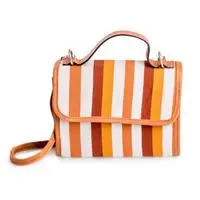 Leather-accented cotton sling bag, 'Days of Fall' - Autumn-Inspired Leather-Accented Brown Cotton Sling Bag