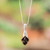 Jade pendant necklace, 'Black Calla Lily' - Calla Lily-Themed Guatemalan Black Jade Silver Necklace (image 2) thumbail
