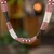 Long beaded torsade necklace, 'White and Rose Harmony' - Glass Beaded Long Torsade Necklace Handcrafted in Guatemala (image 2) thumbail