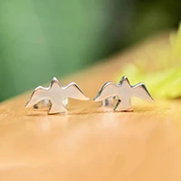 Sterling silver stud earrings, 'Forever Sacred Holy Spirit' - Holy Spirit Dove of Peace-Themed Silver Stud Earrings