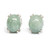Jade stud earrings, 'Light Green Allure' - Polished Silver Stud Earrings with Light Green Jade Stones thumbail