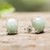 Jade stud earrings, 'Light Green Allure' - Polished Silver Stud Earrings with Light Green Jade Stones (image 2c) thumbail