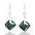 Jade dangle earrings, 'Green Remarkable Rhombus' - Rhombus-Themed Silver Dangle Earrings with Guatemalan Jade thumbail