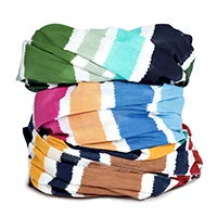 Cotton shawl, 'Artful Horizon' - Cotton Shawl and Scarf with Hand-Painted Stripe Patterns