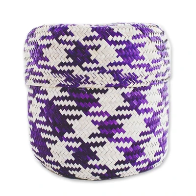 Palm leaf basket, 'Beyond Storage' - Handwoven Basket for Decorative Storage from Mexico