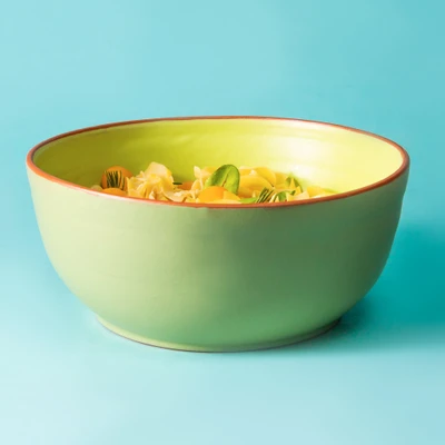 Ceramic vegetable bowl, 'Kelli' - Ceramic Vegetable Bowl from Nepal