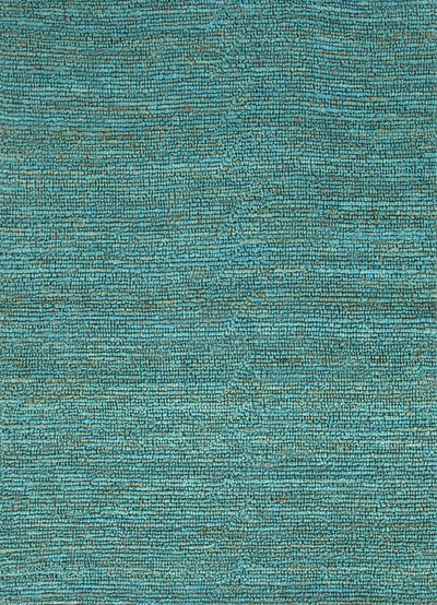 Natural solid turquoise jute area rug, 'Turquoise Loop' - Natural Solid Turquoise Jute Area Rug