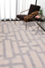 Hand-tufted geometric pattern silver/ecru wool blend area rug, 'Urbanite' - Hand-Tufted Geometric Silver/Ecru Wool Blend Area Rug