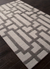 Moderner geometrischer Teppich aus elfenbeinfarbener/grauer Wollmischung - Moderner geometrischer Teppich aus elfenbeinfarbener/grauer Wollmischung