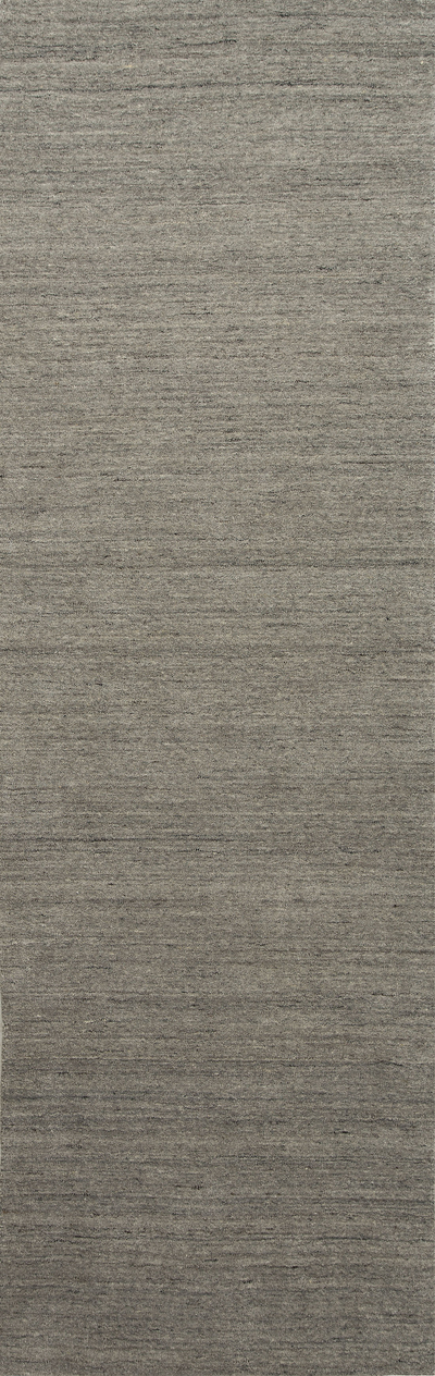 Handgewebter Teppich aus massiver Wolle in Grau/Elfenbein - Handgewebter Teppich aus massiver Wolle in Grau/Elfenbein