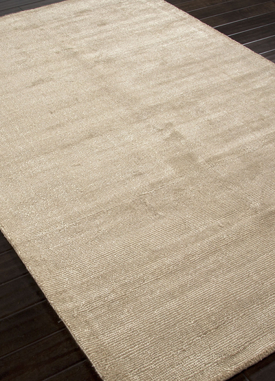 Handgewebter beige gestreifter Teppich aus Wollmischung - Handgewebter, gestreifter Teppich aus beigem Wollgemisch