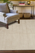 Handgewebter beige gestreifter Teppich aus Wollmischung - Handgewebter, gestreifter Teppich aus beigem Wollgemisch