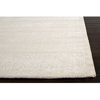 Hand loomed ivory striped wool blend area rug, Ivory Summer