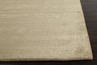 Hand loomed light taupe striped wool blend area rug, 'Taupe Hope' - Hand Loomed Striped Light Taupe Wool Blend Area Rug