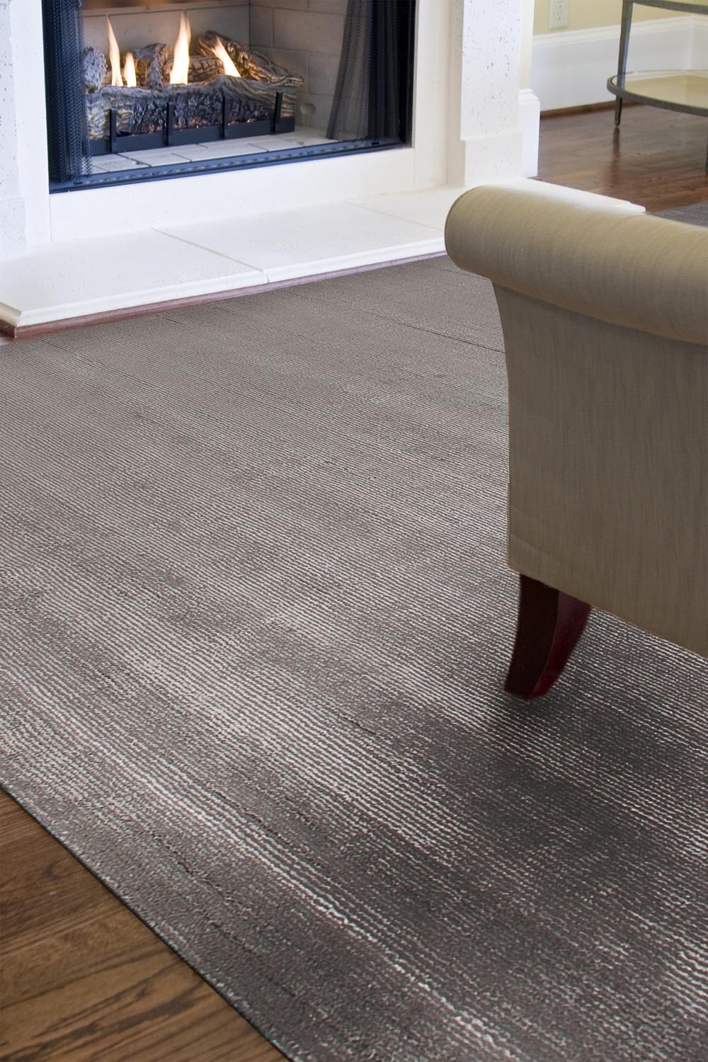 Hand Loomed Striped Light Taupe Wool Blend Area Rug Taupe Hope NOVICA