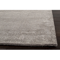 Hand loomed slate striped wool blend area rug, Slater