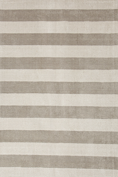 Hand loomed taupe/ivory wool blend area rug, 'Mega Stripe' - Hand Loomed Taupe/Ivory Striped Wool Blend Area Rug