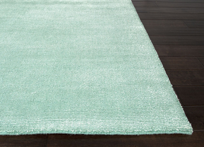 Hand loomed seafoam striped wool blend area rug, 'Mystical' - Hand Loomed Striped Seafoam Wool Blend Area Rug