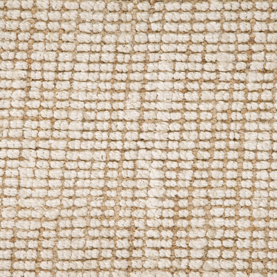 Natürlicher, elfenbeinfarbener/weißer, strukturierter Juteteppich - Naturals strukturierter Jute-Teppich in Elfenbein/Weiß