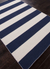 Flat-weave striped pattern area rug, 'Bold Blue' - Flat-Weave Dark Blue and Ivory Stripe 100% Wool Area Rug (image 2c) thumbail