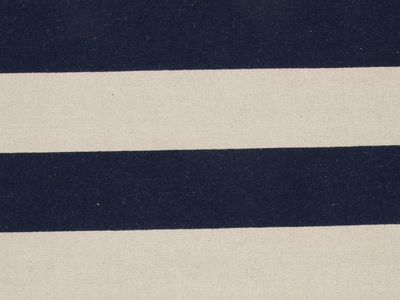 Alfombra con estampado de rayas de tejido plano - Alfombra de 100 % lana con rayas azul oscuro y marfil de tejido plano