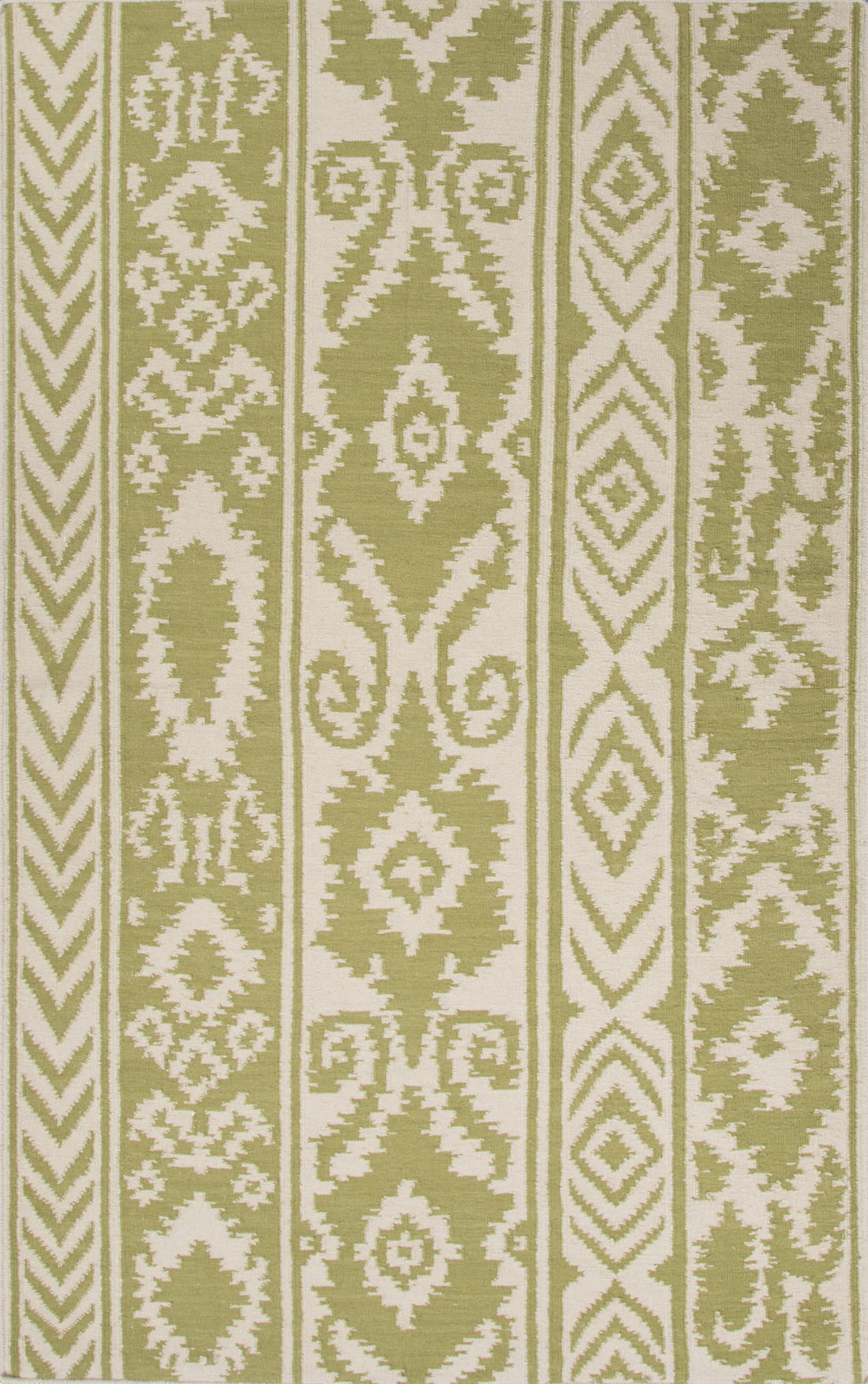 Flat Weave Tribal Pattern Wool Green, Tribal Pattern Area Rugs