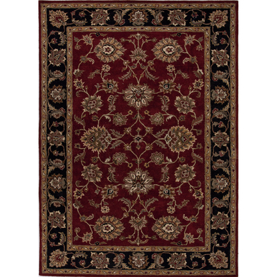 Classic oriental red/black wool area rug, Crimson Orient