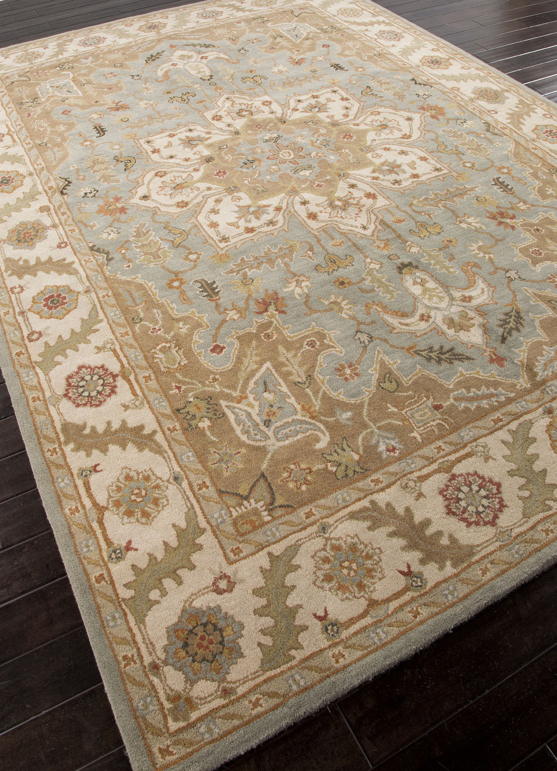 Classic Oriental Grey/Ivory Wool Area Rug Province NOVICA