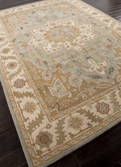 Classic oriental grey/ivory wool area rug, 'Province' - Classic Oriental Grey/Ivory Wool Area Rug