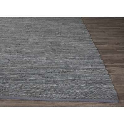 Flat-weave solid blue cotton area rug, 'Aegean Heather' - Flat-Weave Solid Blue Cotton Area Rug