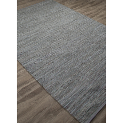 Flat-weave solid blue cotton area rug, 'Aegean Heather' - Flat-Weave Solid Blue Cotton Area Rug
