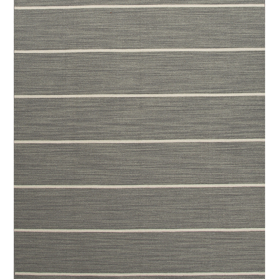 Flat-weave stripe gray/ivory wool area rug, 'Rowan' - Flat-Weave Stripe Gray/Ivory Wool Area Rug