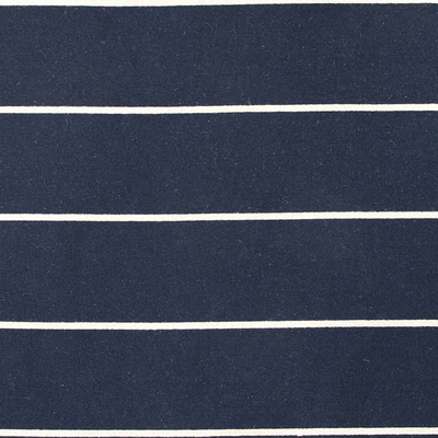 Flat-weave stripe blue/ivory wool area rug, 'Cassia' - Flat-Weave Stripe Blue/Ivory Wool Area Rug