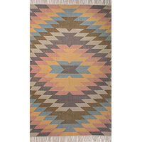 Indoor-outdoor tribal multi-color area rug, 'Erith' - Indoor-Outdoor Tribal Multi Color Area Rug