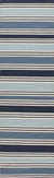 Flat-weave stripe blue/ivory wool area rug, 'Blue Nautica' - Flat-Weave Stripe Blue/Ivory Wool Area Rug (image 2f) thumbail